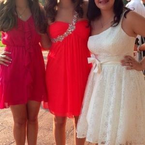 Coral & AB crystal dress